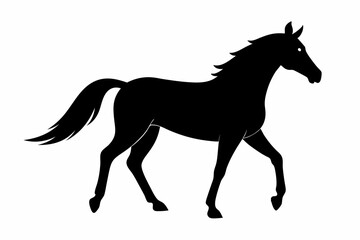 black and white horse silhouette, horse vector illustration, horse silhouette, animal silhouette isolated vector Illustration, png, Funny cute horse, Jumping cartoon horses