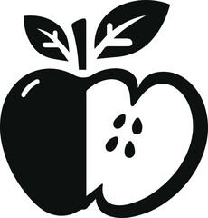 apple icon, apple vector, apple with leaf, apple, apple silhouette