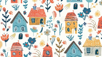 Colorful Daycare Doodles in Playful Cartoon Style
