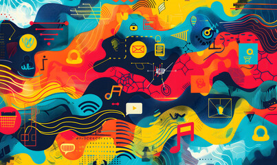 graphic backgrounds related to technology, communication, and the internet