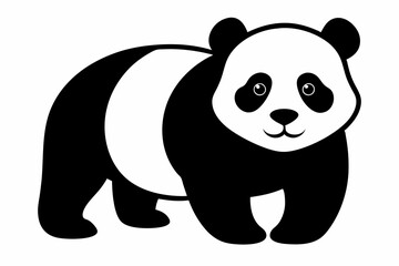 black and white panda silhouette, panda vector illustration, panda silhouette, animal silhouette isolated vector Illustration, png, Funny cute panda, Jumping cartoon pandas