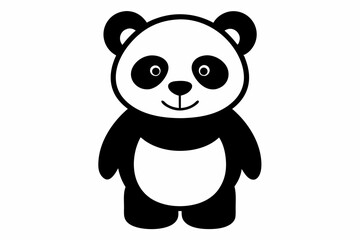 black and white panda silhouette, panda vector illustration, panda silhouette, animal silhouette isolated vector Illustration, png, Funny cute panda, Jumping cartoon pandas