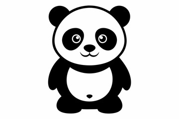 black and white panda silhouette, panda vector illustration, panda silhouette, animal silhouette isolated vector Illustration, png, Funny cute panda, Jumping cartoon pandas