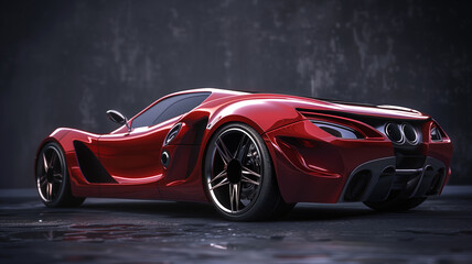 Naklejka premium red sports car