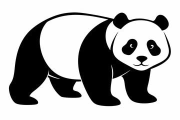 black and white panda silhouette, panda vector illustration, panda silhouette, animal silhouette isolated vector Illustration, png, Funny cute panda, Jumping cartoon pandas