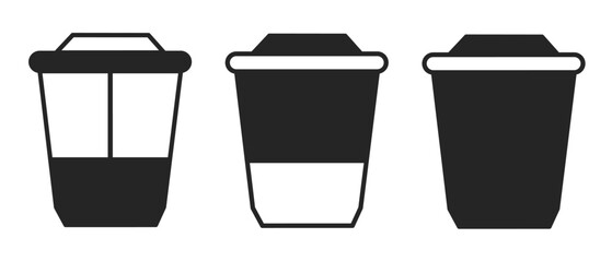 Glass coffee icon on white background. Vector logo glass coffee illustration.