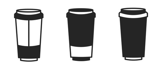 Glass coffee icon on white background. Vector logo glass coffee illustration.