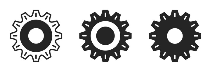 Gears icon on white background. Vector logo gears illustration.