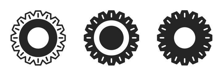 Gears icon on white background. Vector logo gears illustration.