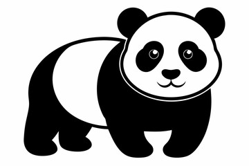 black and white panda silhouette, panda vector illustration, panda silhouette, animal silhouette isolated vector Illustration, png, Funny cute panda, Jumping cartoon pandas