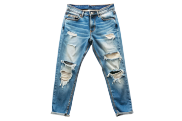 ripped jeans isolated on transparent background