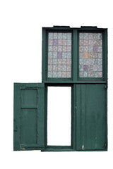 isolated wooden vintage window with a transparent background, perfect for design, architectural, and decorative projects, highlighting its classic and rustic charm.