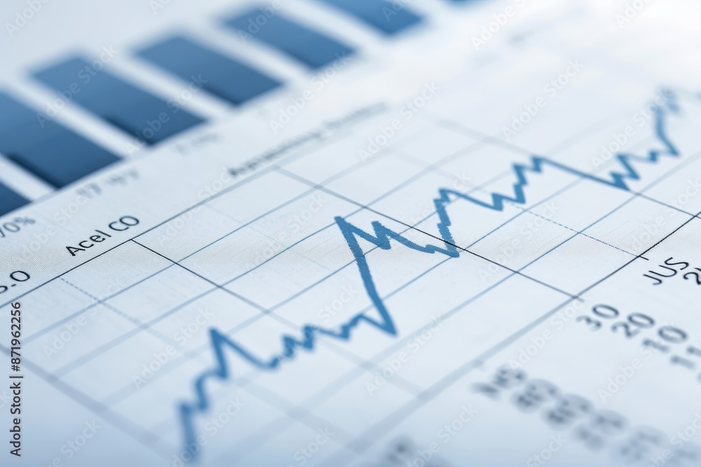 Poster a graph with a blue line and a red line