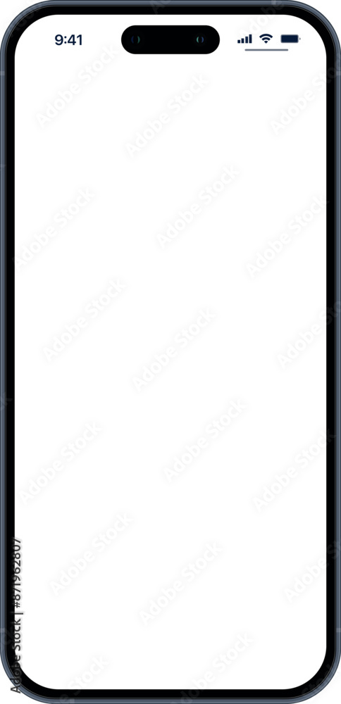Poster mockup smart phone iphone 15 generation editable vector with transparent screen background. clipping