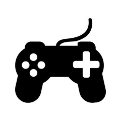 dualsense controller concept design, joystick or gamepad for playing on a console in game, black white silhouette, isolated on a white background. EPS 10