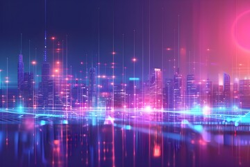 Fototapeta premium abstract urban landscape background with lights