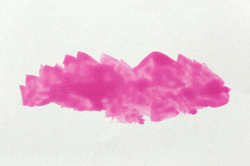 Pink watercolor user paintbrush with hand draw isolated on white art paper background.