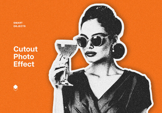 Cut Out Photo Effect Mockup