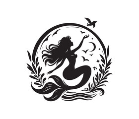 mermaid vector design,awesome mermaidsvg,high resolution printable mermaid atwork