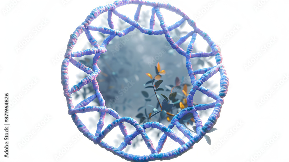 Sticker DNA with biological concept, 3d rendering.