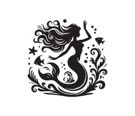 mermaid vector design,awesome mermaidsvg,high resolution printable mermaid atwork