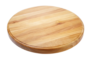 round wooden chopping cardboard isolated on transparent background