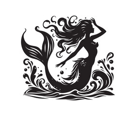 mermaid vector design,awesome mermaidsvg,high resolution printable mermaid atwork