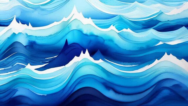 A blue ocean wave with white caps. The wave is very large and has a lot of detail