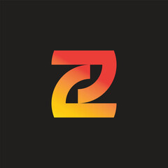 letter z linked rotate simple gradient logo vector