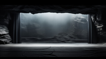 Enchanted Forest Night with Misty Atmosphere and Sky Reflections