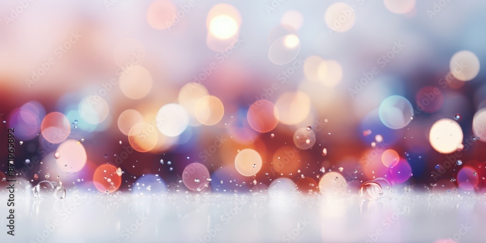 Poster abstract bokeh background with raindrops
