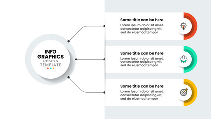Infographic template. 3 banners connected to the title