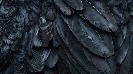 Fototapeta premium Artistic composition of black feathers creating a mesmerizing abstract pattern, suitable for luxury and fashion themes
