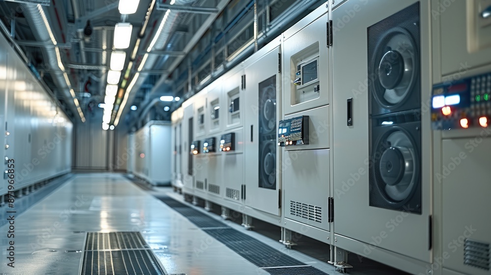 Poster cooling installation on a data center. generative ai.