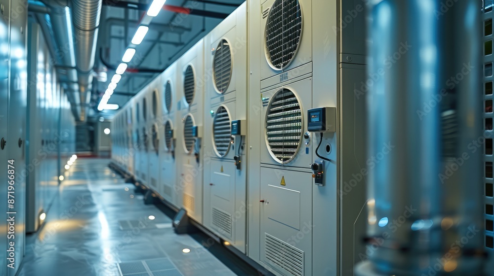 Aufkleber cooling installation on a data center. generative ai.