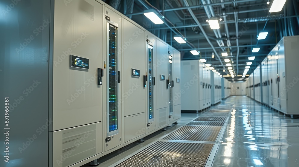 Poster cooling installation on a data center. generative ai.
