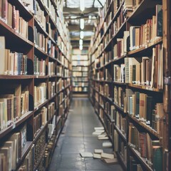 Focused Library Shelves in a Modern Setting