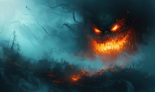 the thing on black background wednesday halloween party banner design.stock photo