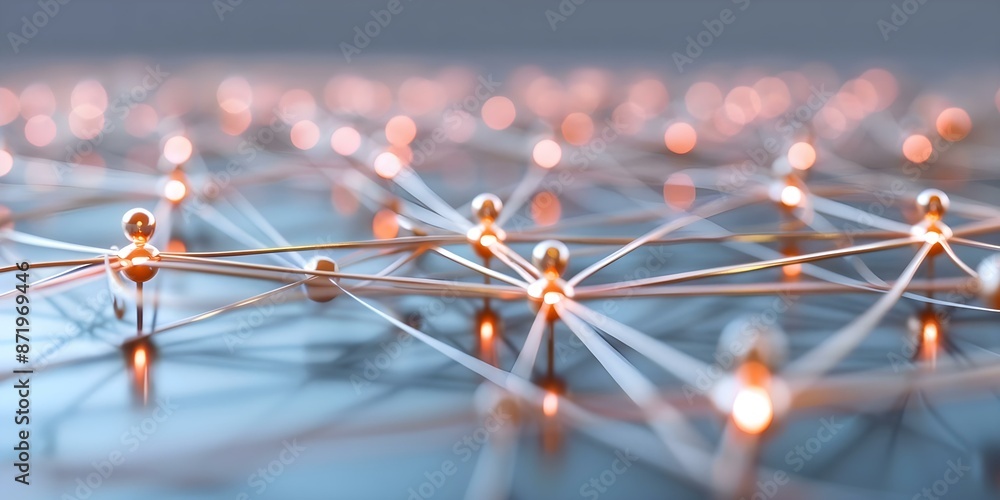 Poster networking connections within global corporations for business development and collaboration. concep
