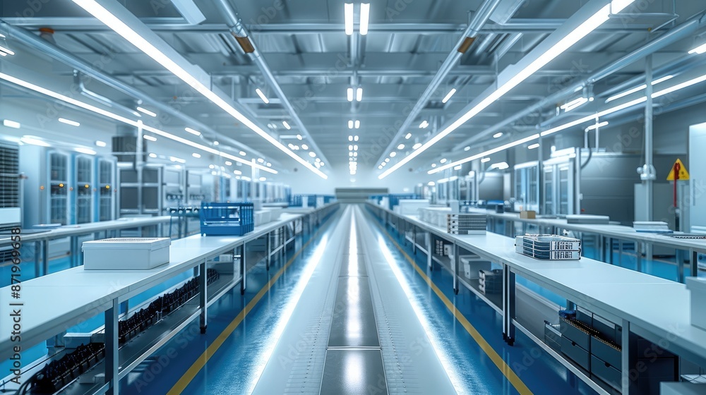 Poster A semiconductor circuit version, spatial sense, is being tested on the production line.. Generative AI.