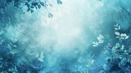 Abstract Blue Nature Background, Generative AI Illustration