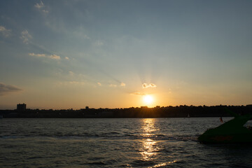 sunset over the river