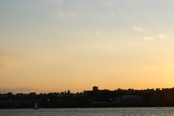 sunset over the river