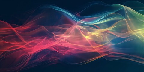 Colorful abstract waves. Bright, dynamic overlapping waves in vibrant colors on a dark background. Ideal for modern designs, technology themes, and creative projects.