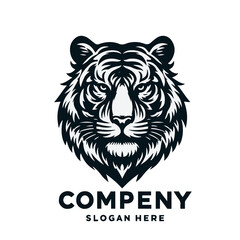 Tiger mascot animal Head Logo Vector Illustration design