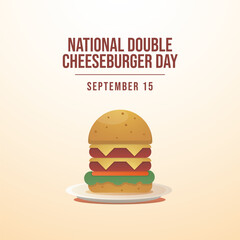 National Double Cheeseburger Day. Flat art design. Good for celebration template usage. eps 10.