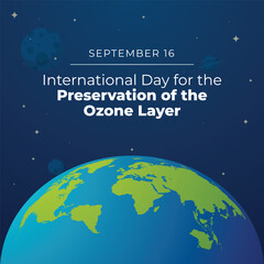 World Ozone Day. Flat art design. Global awareness vector. Good for celebration template usage. eps 10.