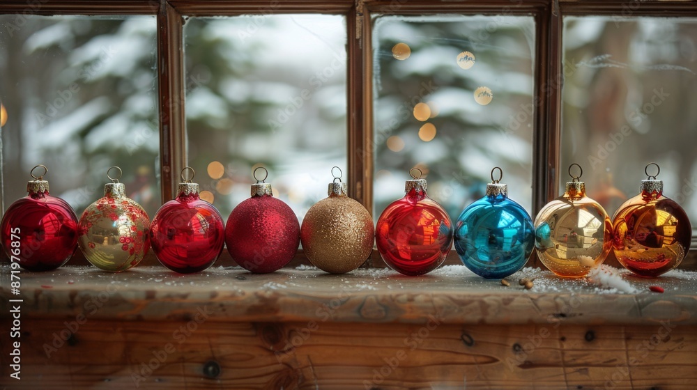Poster hang a collection of vintage-inspired glass ornaments in a window to catch the light and create a da