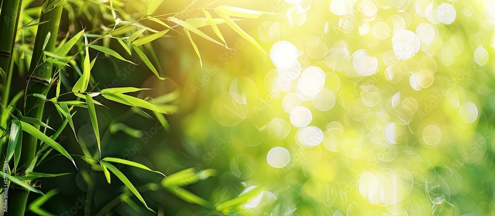 Poster strong and versatile bamboo trees with a nature background and copy space image.