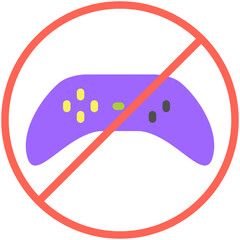 no gaming flat icon